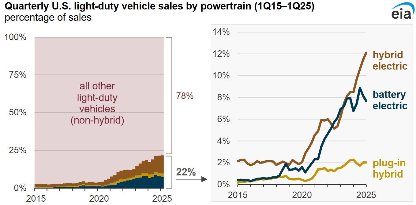 Electric Vs Hybrid Vehicles Sales Statistics