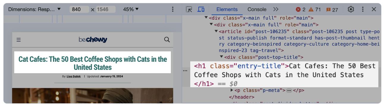 H1s Help Search Engines Understand Content