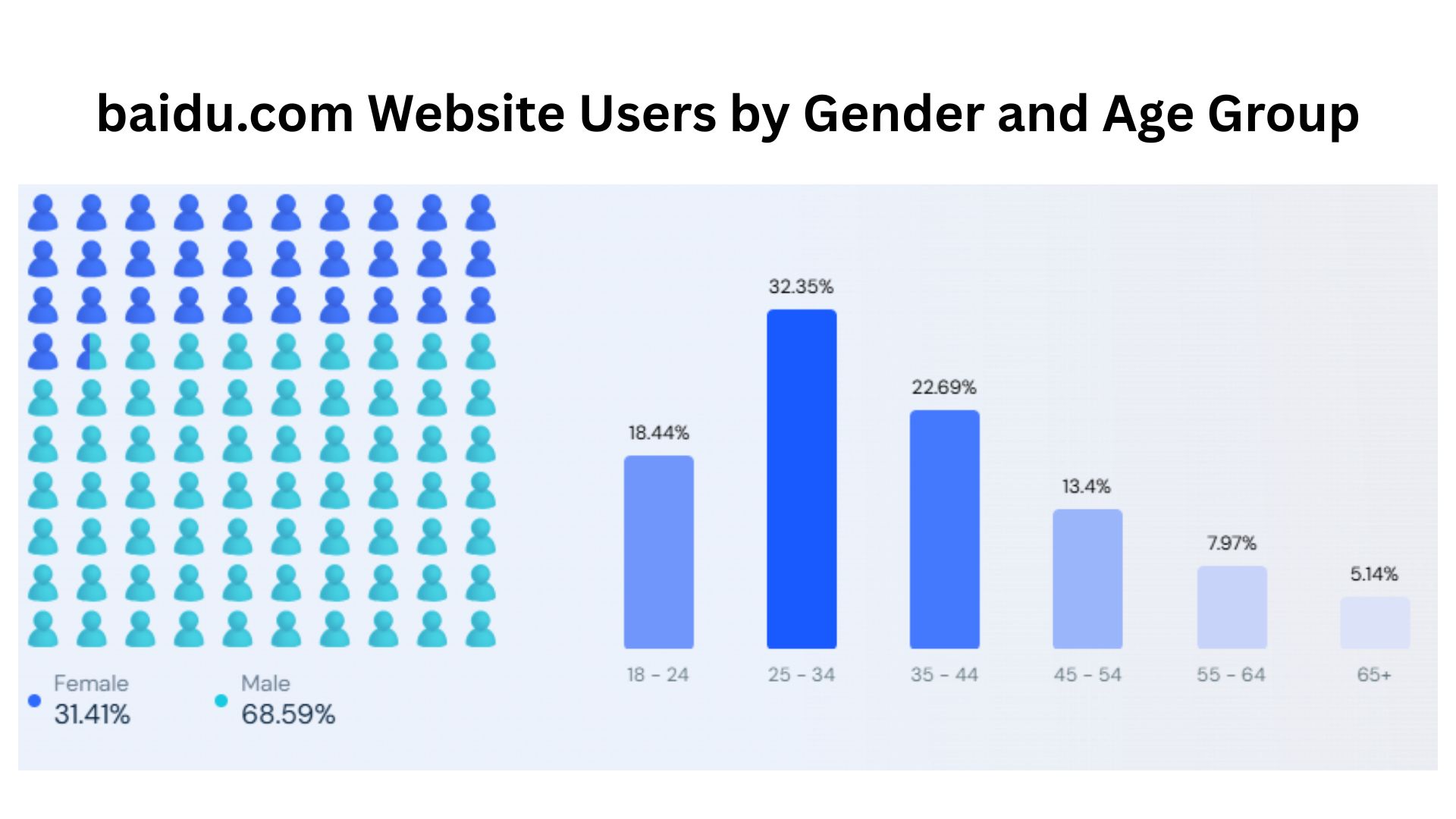 baidu.com Website Users by Gender and Age Group