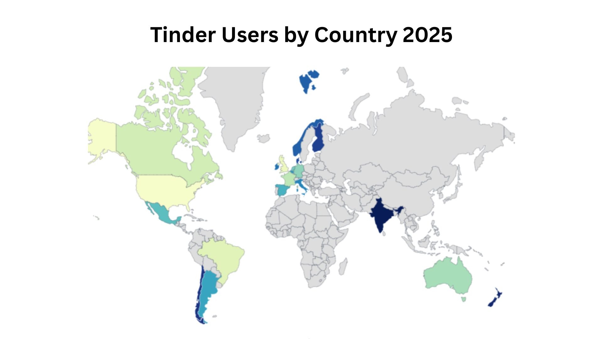 Tinder Users by Country 2025